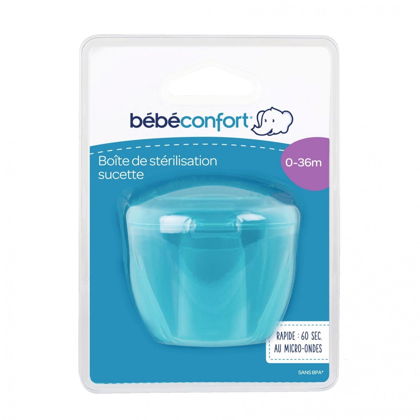 Esterilizador de chupetes para microondas azul