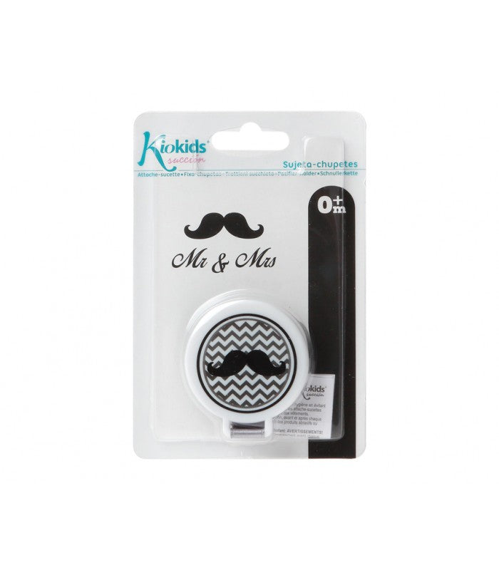 Pinza sujetachupete bigote negro de kiokids