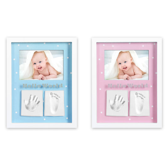 Porta-retratos com 2 pegadas entre bebês