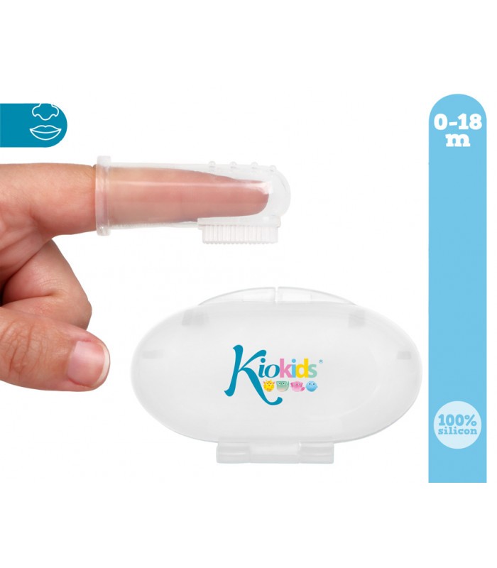 Cepillo de dientes y encias silicona + cajita de Kiokids