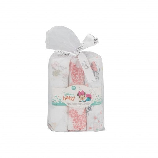 Gasas Algodón Minnie Mouse Rosa 80x80 de Disney