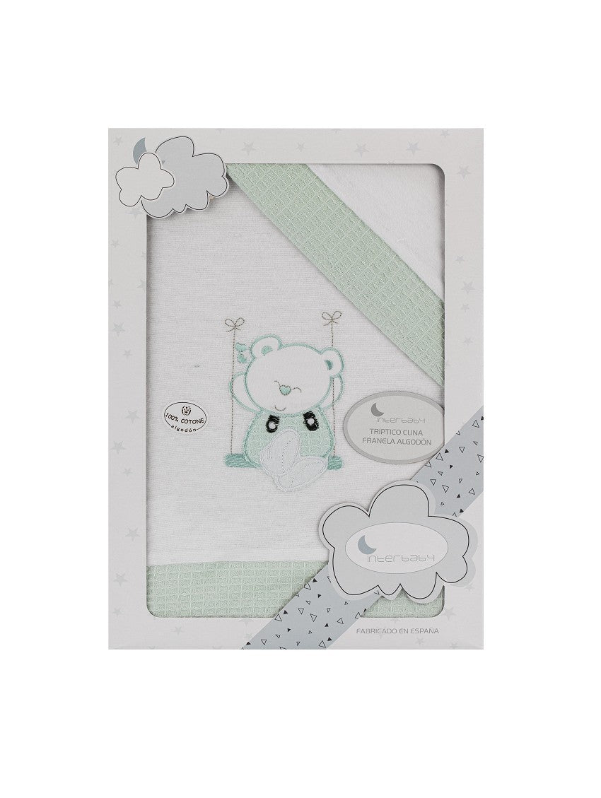 Tríptico Franela Coche Osito Swing de Interbaby