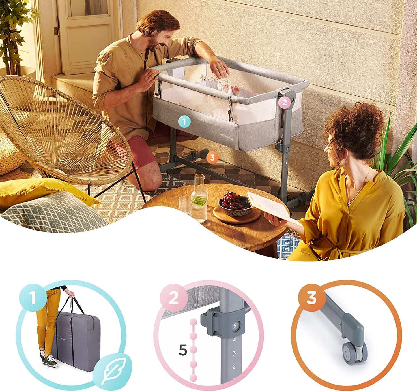 Mini berço co-leito Kinderkraft Neste Air
