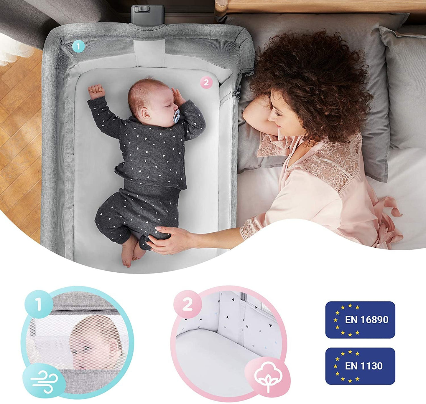 Mini berço co-leito Kinderkraft Neste Air