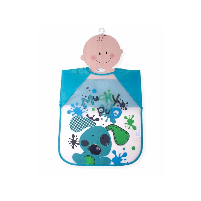 Babete Interbaby Estampado Azul Com Mangas