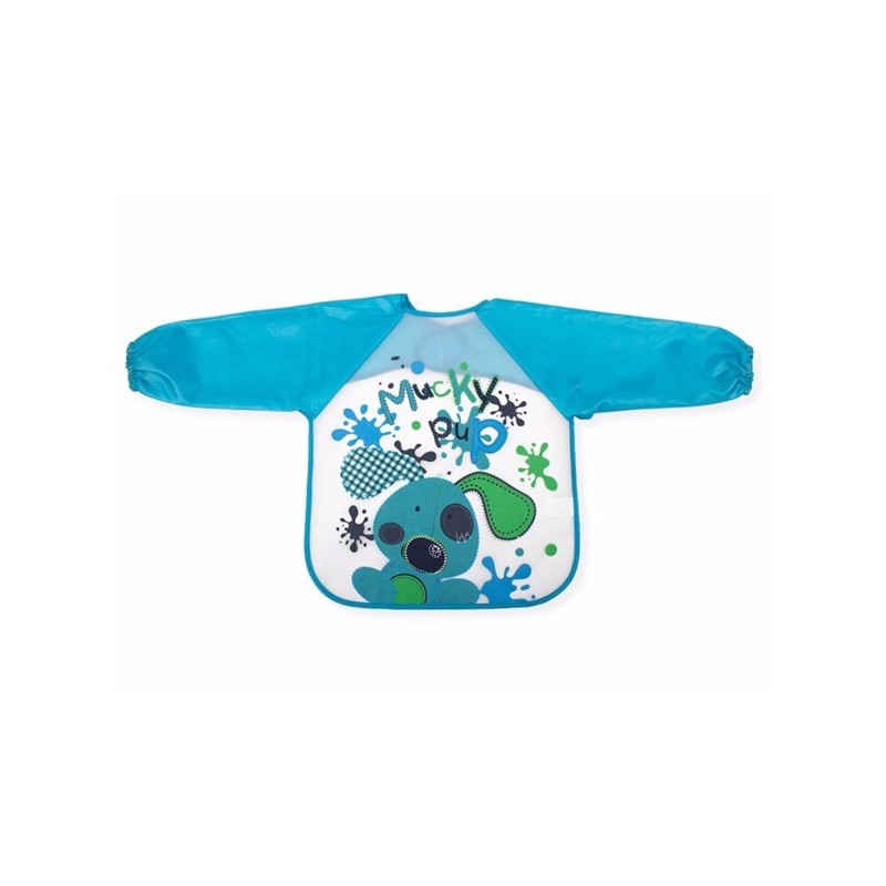 Babete Interbaby Estampado Azul Com Mangas