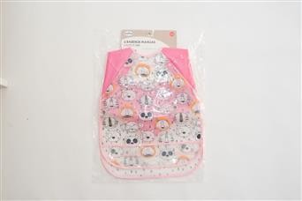 PACK 2 BIBS COM MANGAS ZOO ROSA by olmitos