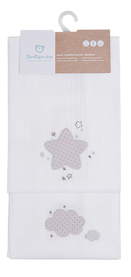 Pack 2 Gasitas Algodón Estampado 60x60 de Pirulos