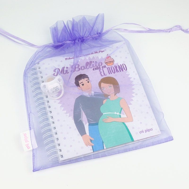 Diario del embarazo + Chupete "Recién salido del horno" de Mi Pipo