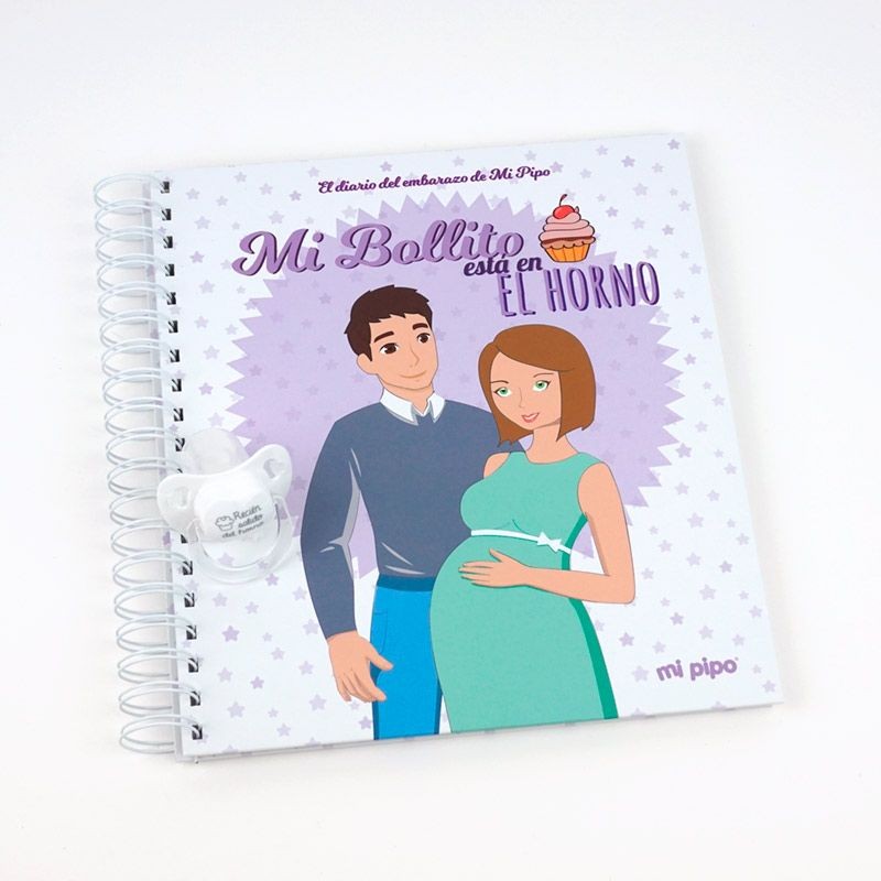 Diario del embarazo + Chupete "Recién salido del horno" de Mi Pipo