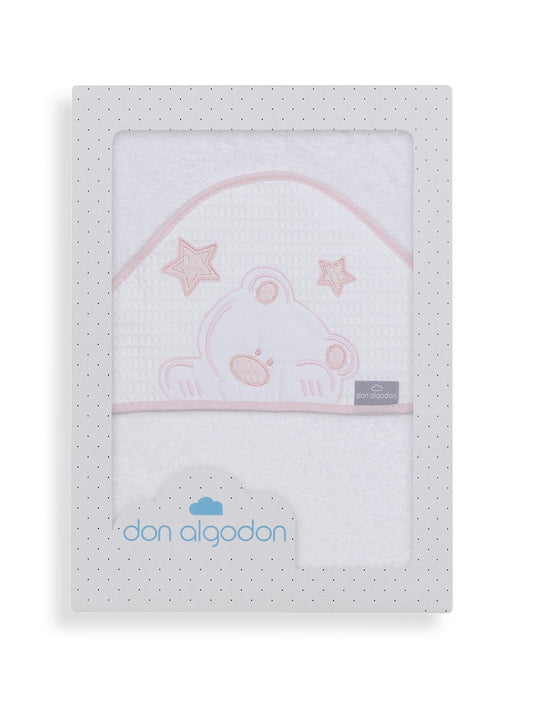 Capa de Baño Osito Viggo Rosa de Don Algodón