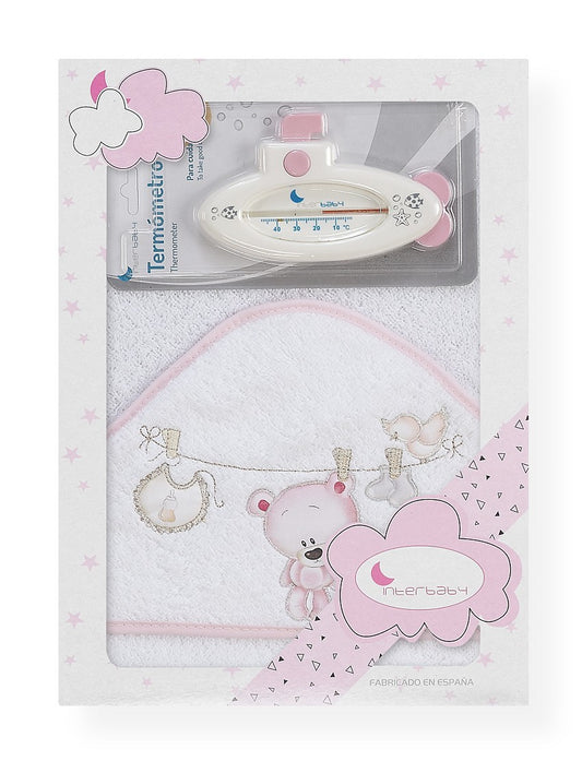 Maxicapa de Baño Oso Tendero + Termómetro de Interbaby