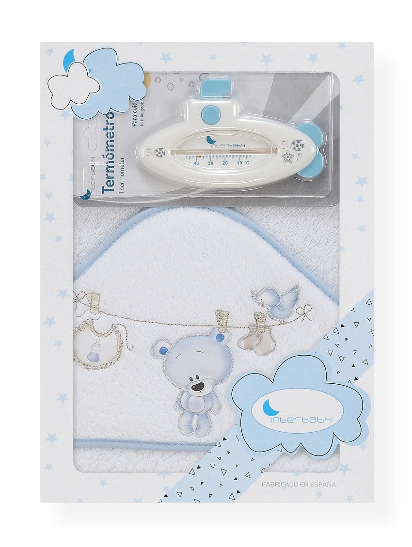 Maxicapa de Baño Oso Tendero + Termómetro de Interbaby