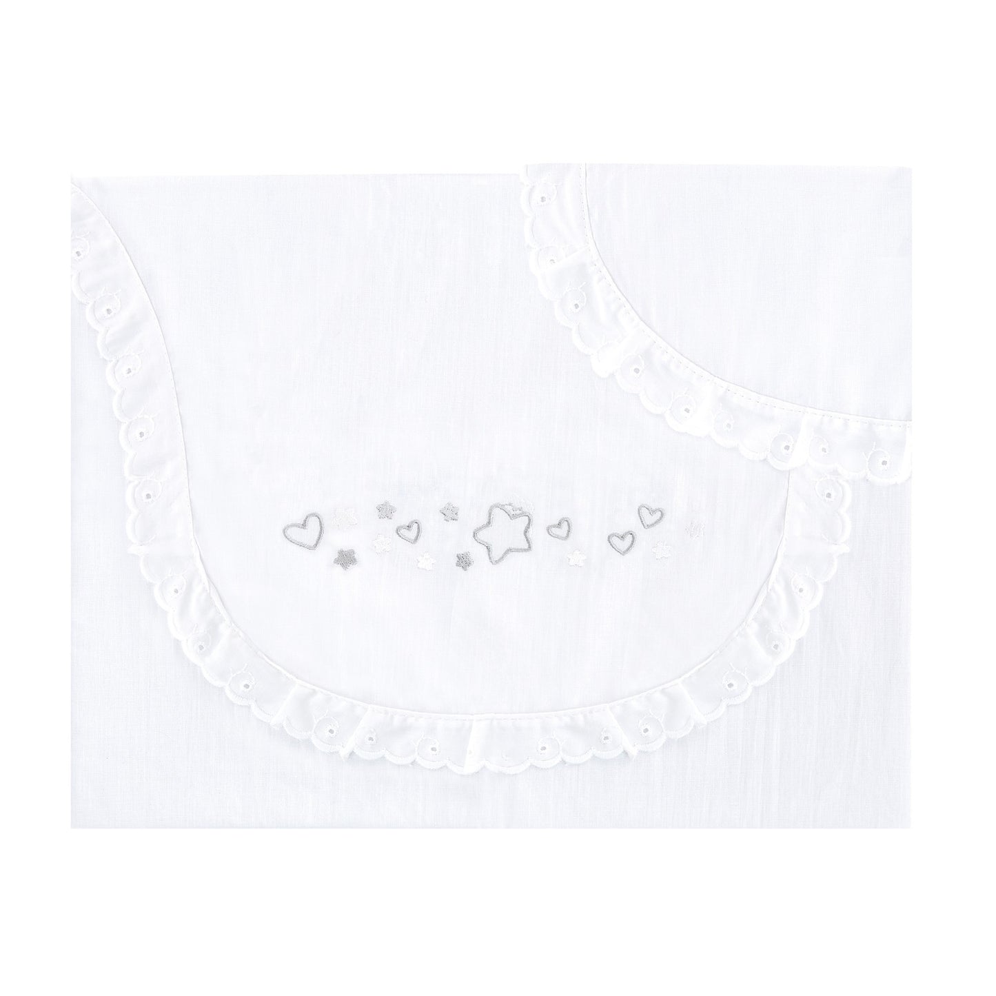 Conjunto de lençóis bordados Pirulos carro estrelas e corações 40x80