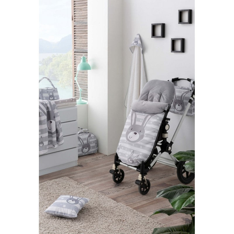 JUEGO SÁBANAS CAPAZO ALGODÓN COELLO GRIS Pekebaby