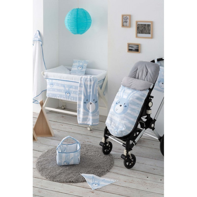 JUEGO SÁBANAS  Minicuna FRANELA COELLO AZUL