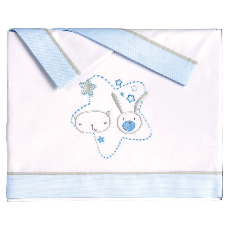 JUEGO SÁBANAS  Minicuna FRANELA COELLO AZUL