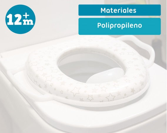 Reductor Infantil Acolchado Gris Para WC De Kiokids