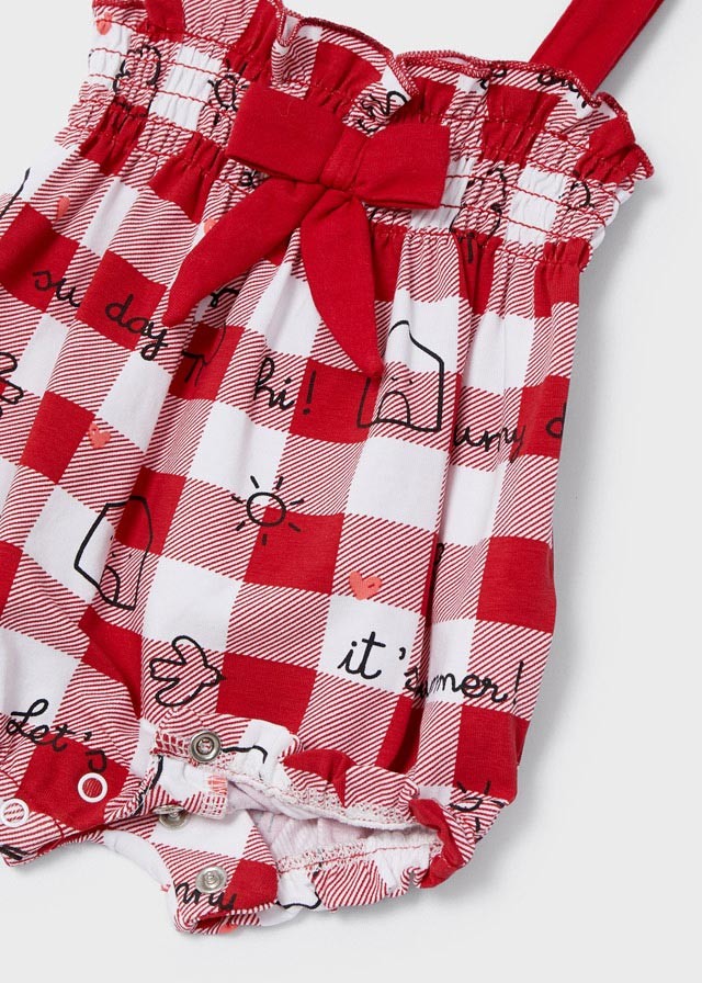 Macacão de malha ECOFRIENDS com bandana para recém-nascida menina Mayoral