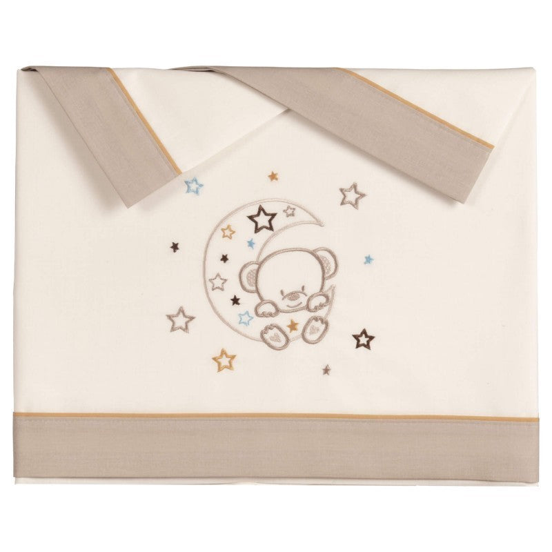 Conjunto de lençóis Miniberço Pekebaby Lunoso 100% algodão