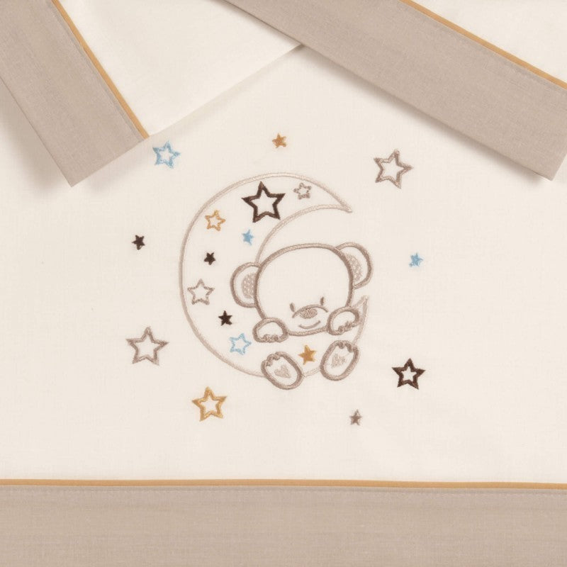 Conjunto de lençóis Miniberço Pekebaby Lunoso 100% algodão