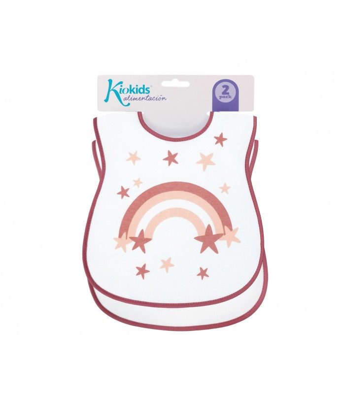 Set 2 baberos Arcoiris Rosa de Kiokids