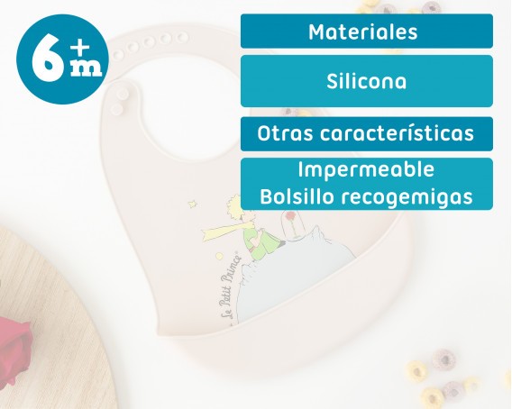 Babero Silicona Enrollable Le Petit Prince de Kiokids