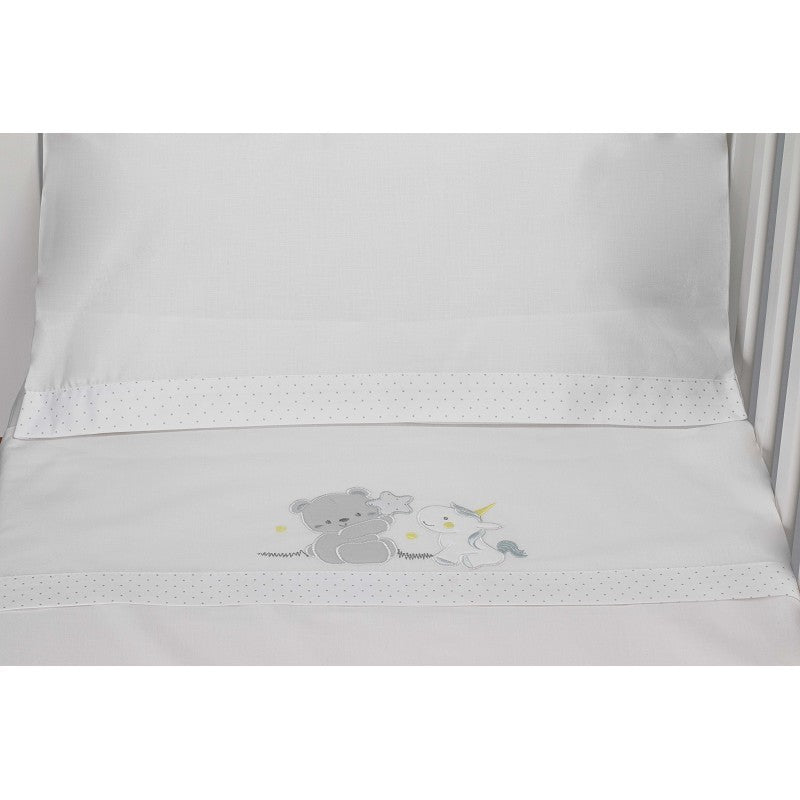 Juego de Sábanas Maxicuna Algodón Osito/Unicornio de Interbaby