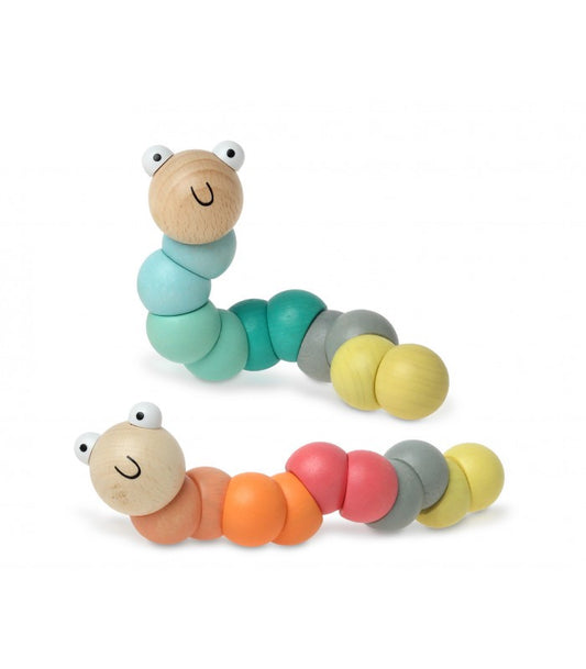 Mordedor de minhoca de madeira Kiokids