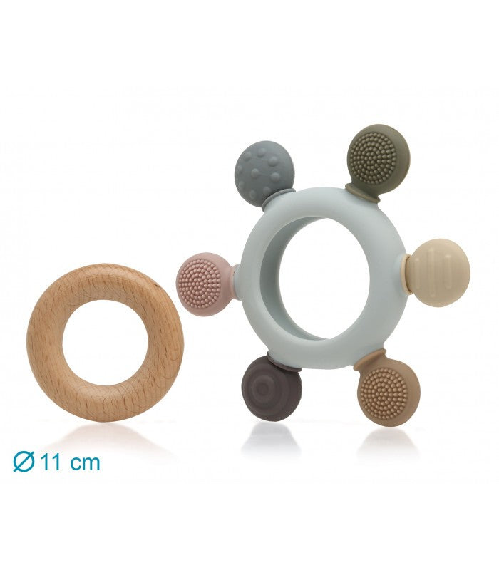 Mordedor Madera y Silicona Estrella +3Meses de Kiokids
