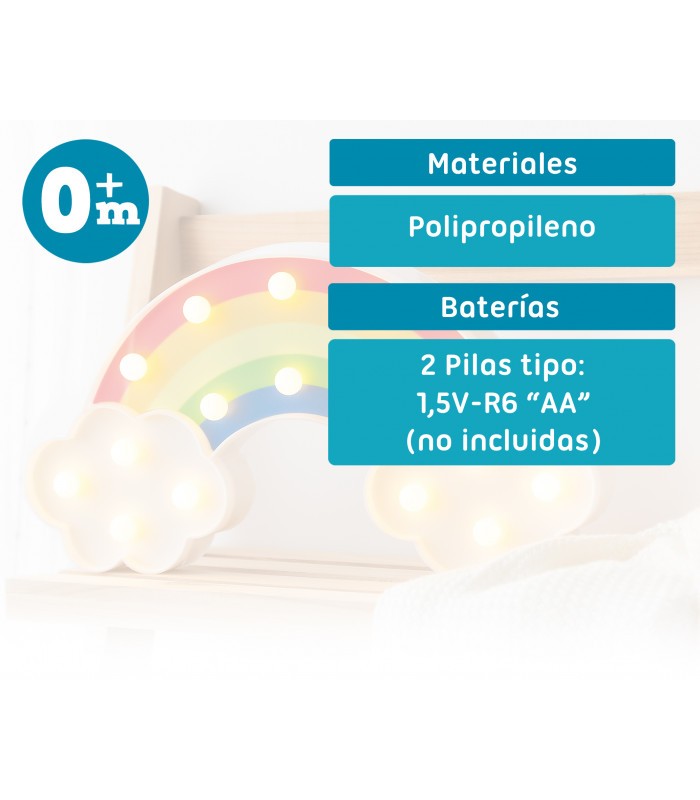 Lâmpada arco-íris com luz LED da Kiokids