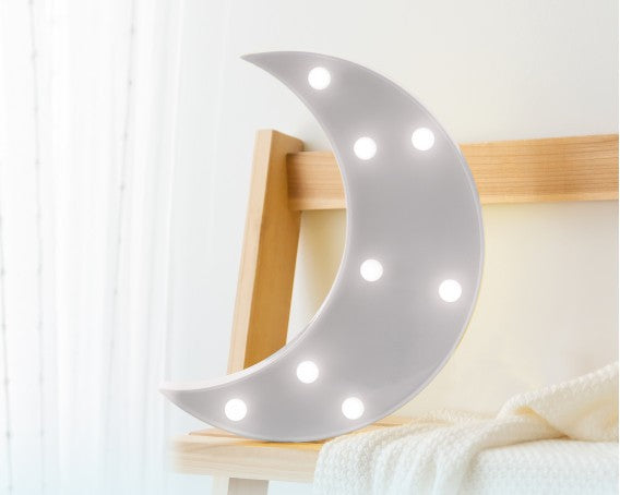 Lâmpada Lua Cinza Com Luz Led Da Kiokids