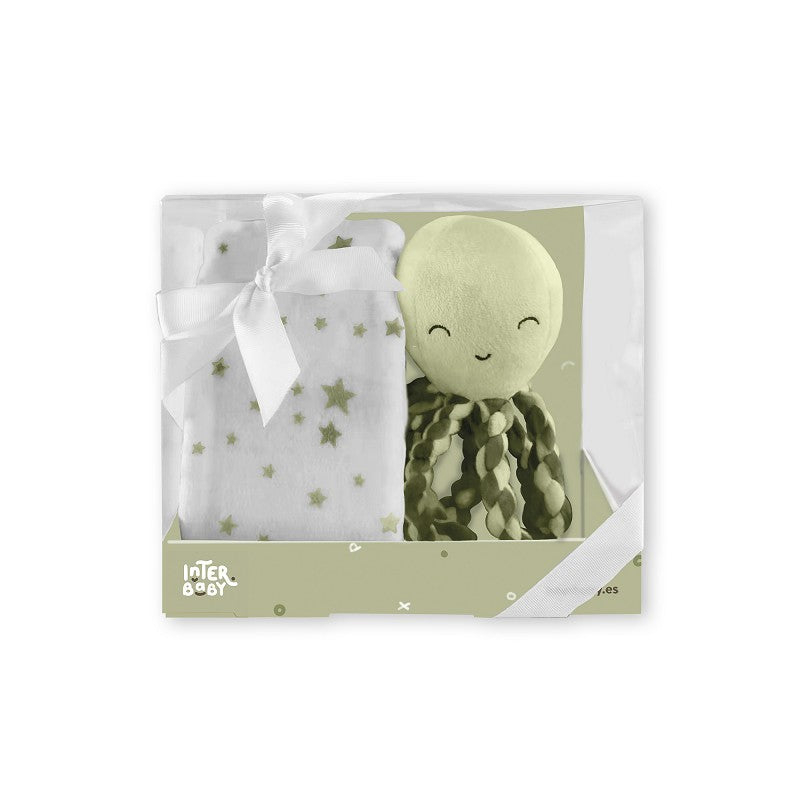 Set Peluche Pulpo con Manta Polar Interbaby
