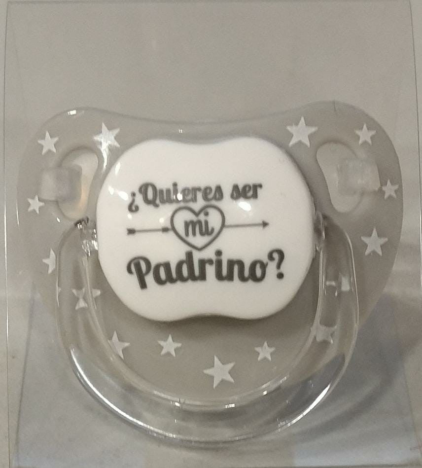 Chupete "¿Quieres Ser Mi Padrino?" Estrellitas 0-6 m de Mi Pipo