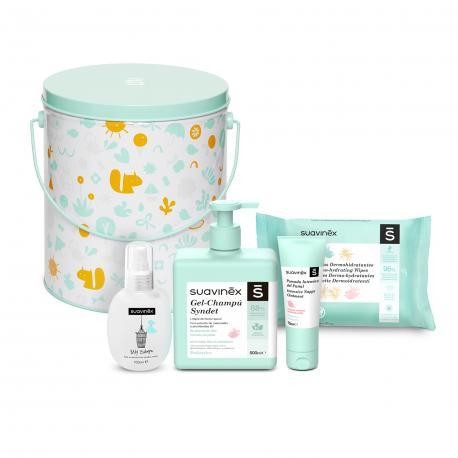 Cubo metal cosméticos bebe mint mostaza de Suavinex