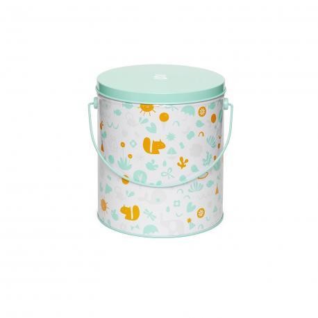 Cubo metal cosméticos bebe mint mostaza de Suavinex