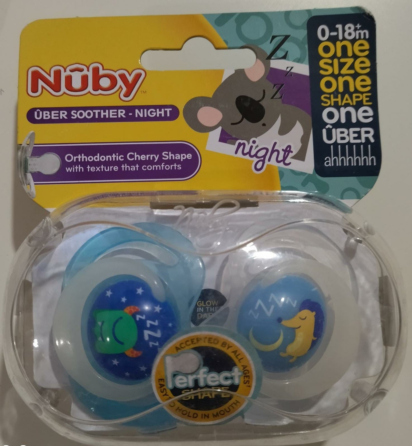 Pack De Dos Chupetes De Animalitos "Buenas noches" De 0/18M De Nuby