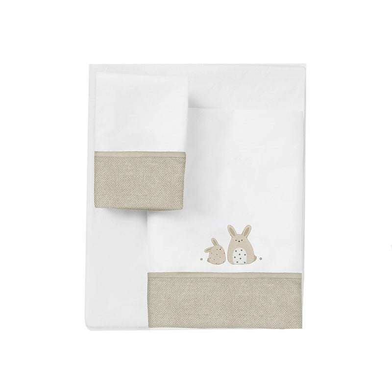 Lençóis de mini berço de algodão Mayoral Bunny