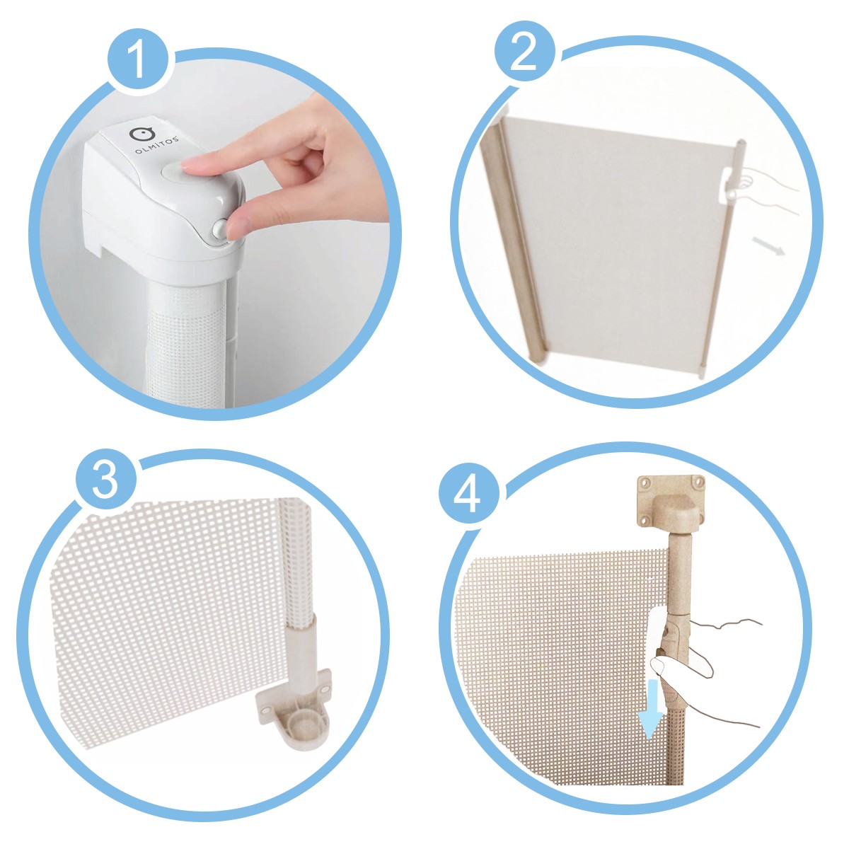 Barreira de segurança retrátil para portas e escadas - Interior/Exterior até 140cm