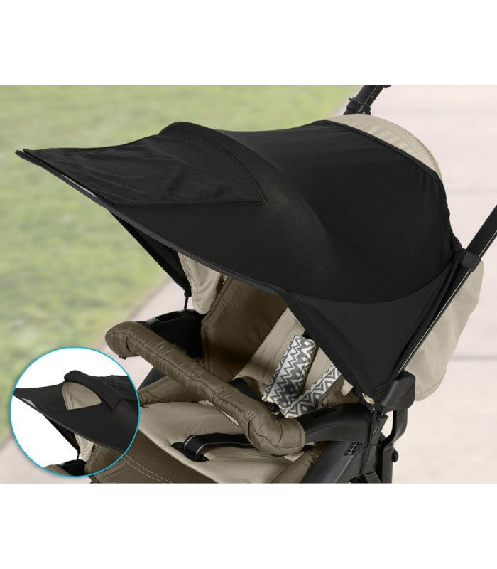 Parasol adicional para cochecito infantil negro de Kiokids