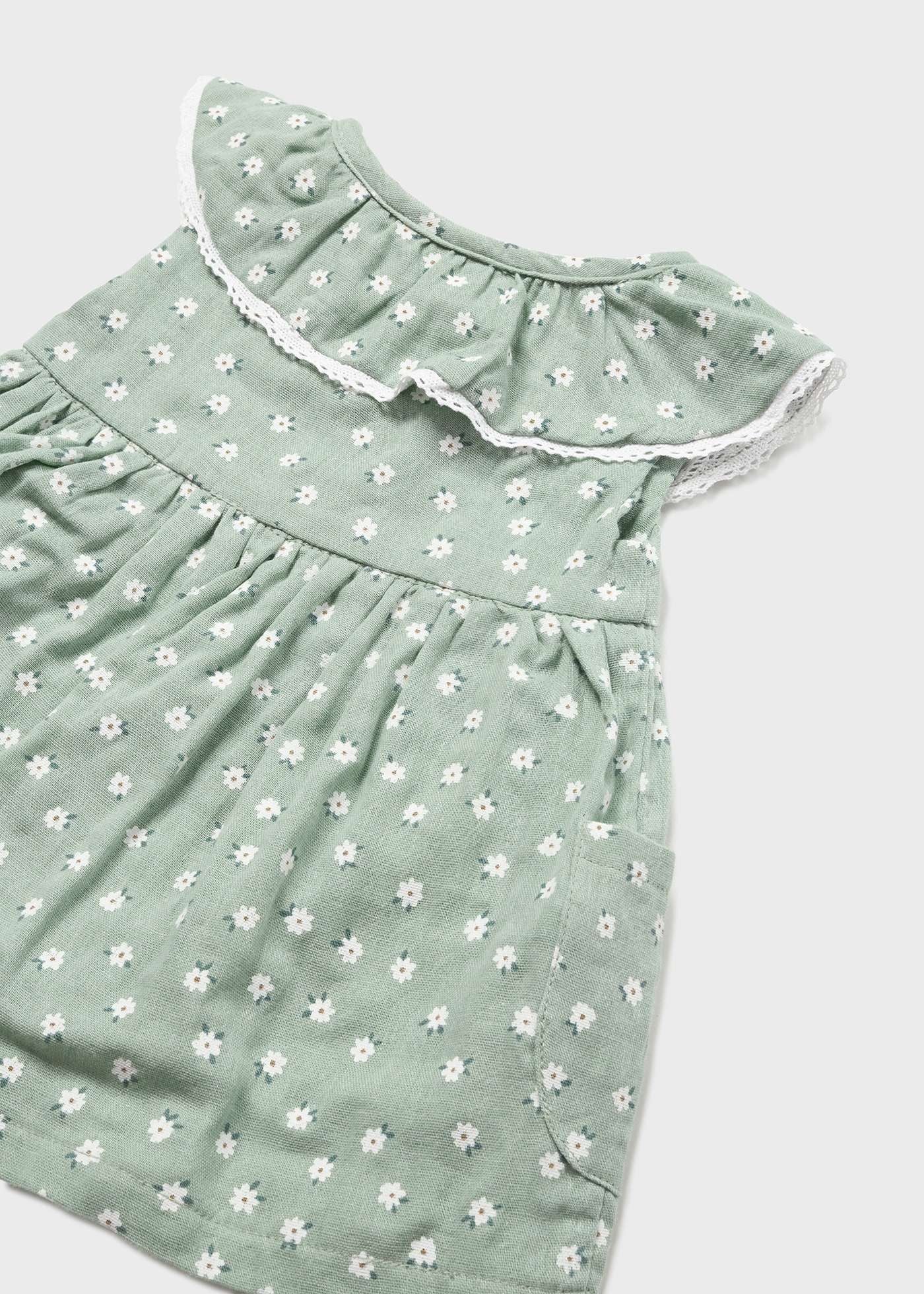 Vestido de algodão sustentável com faixa floral da Mayoral