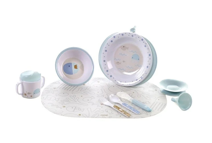 Set vajilla con plato termo Lazuli Blue de Jané