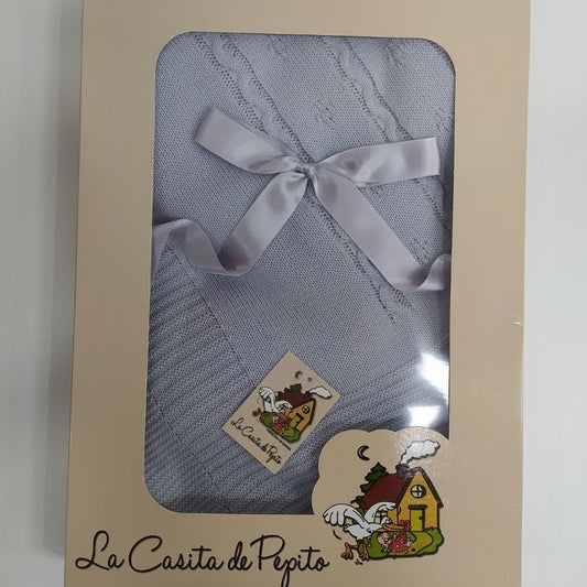 Toquilla bebê com laço em lã de La Casita de Pepito