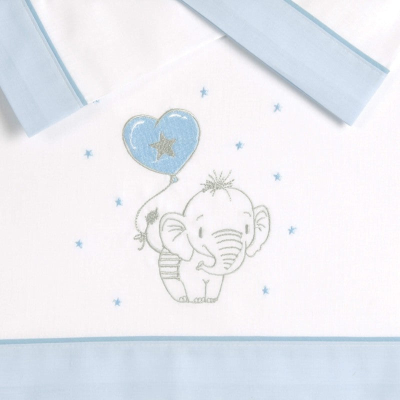 JUEGO SÁBANAS MINICUNA FRANELA ELEFANTINO ROSA 50X80 Pekebaby