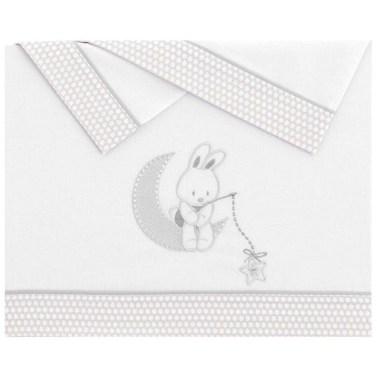 Juego sábanas franela cuna Lune de Pekebaby