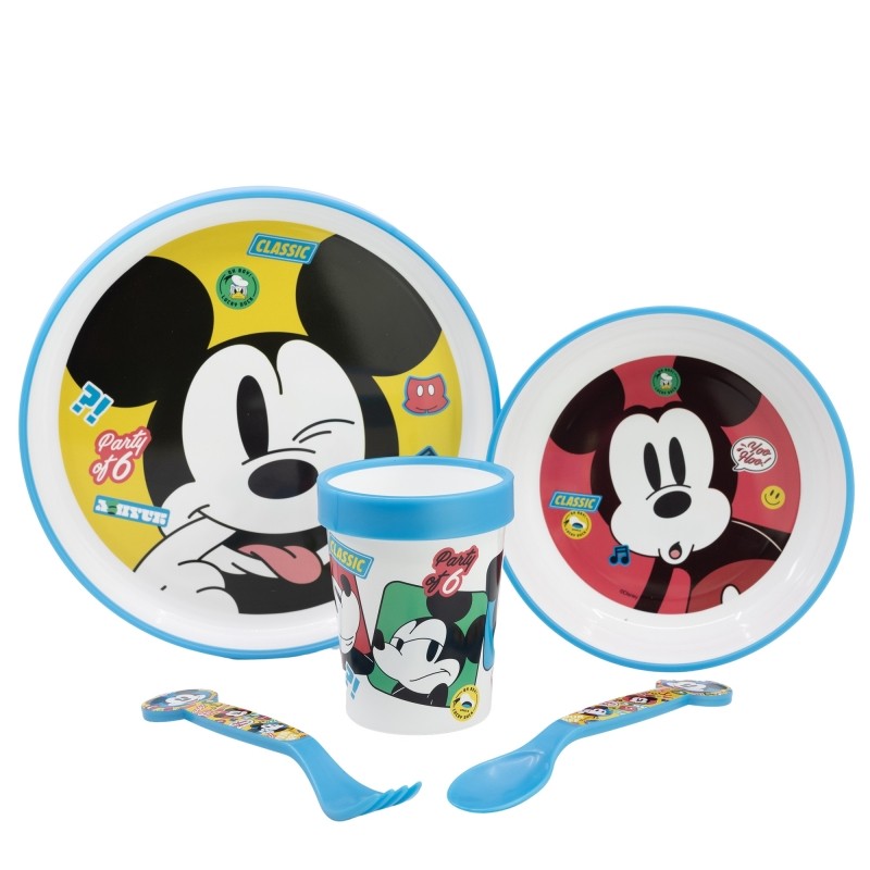 Set Vajilla Infantil Antideslizante Premium Apta Para Microondas De Mickey Mouse Disney