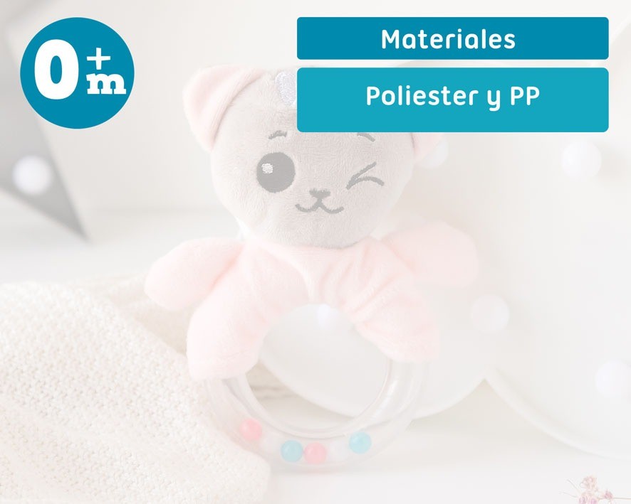 Sonajero Gatito con Bolitas de Colores de Kiokids