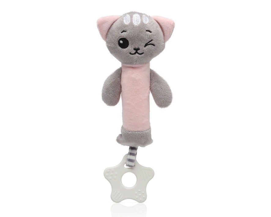 Chocalho de mordedor de gatinho de pelúcia Kiokids