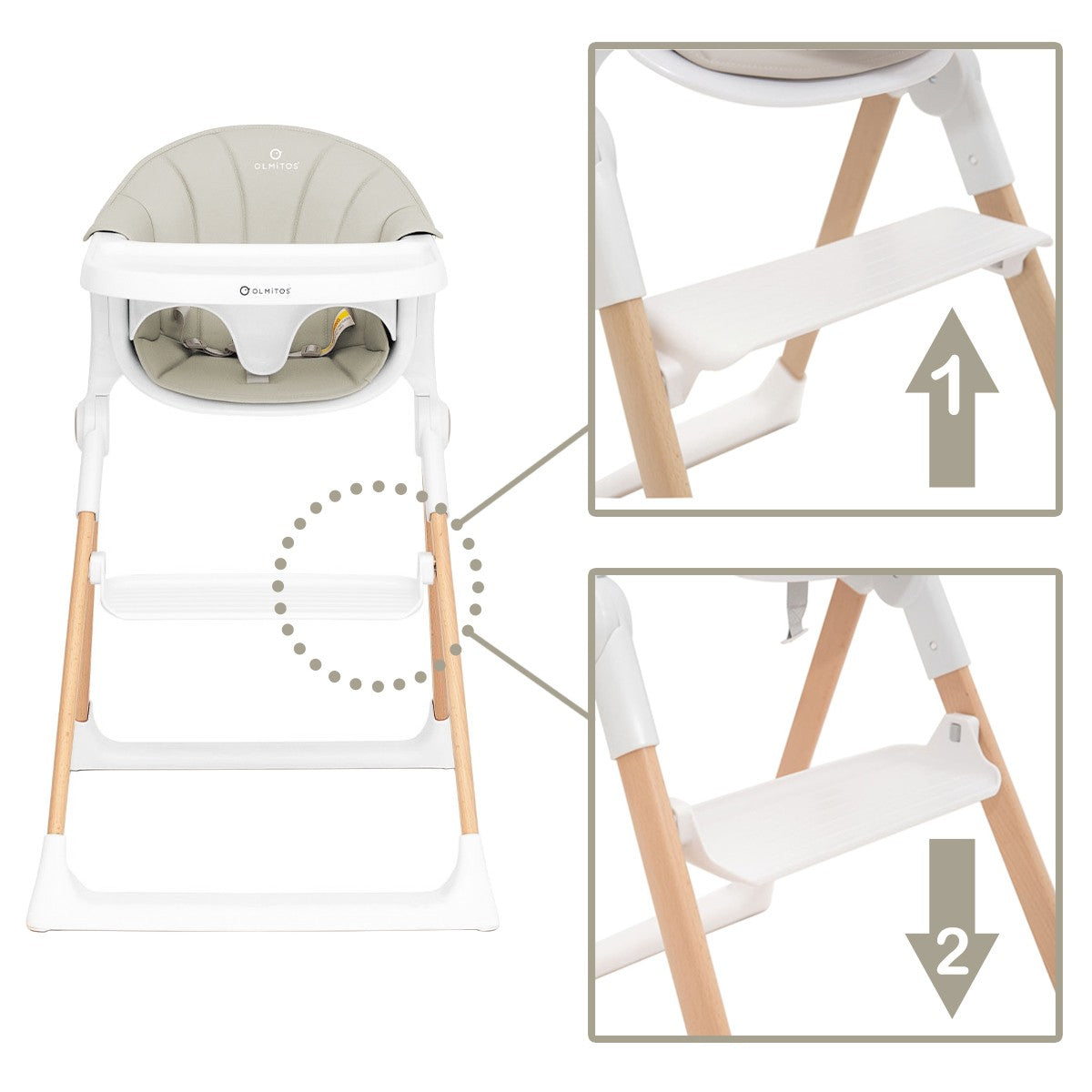 Trona bebe Evolutiva de Madera con Hamaca 2 en 1 Olmitos