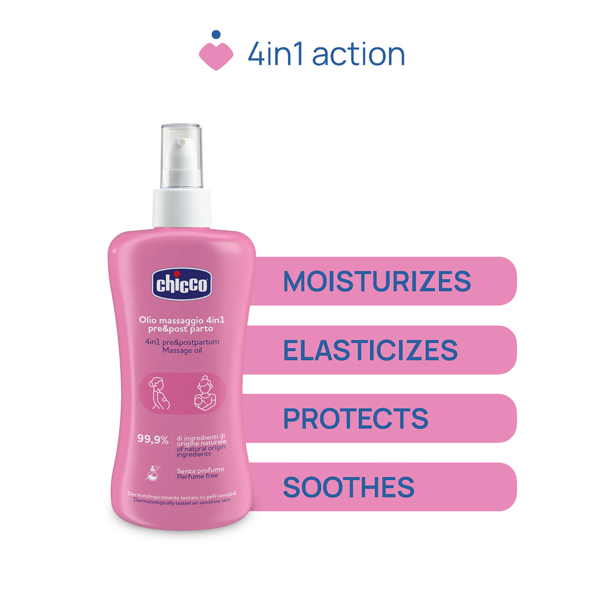 Aceite de masaje pre y postparto 4 en 1 DE CHICCO